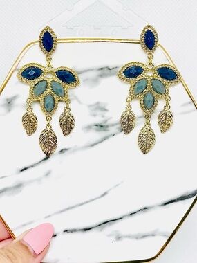 Dashing Dangling Statement Earrings in shades of Blue